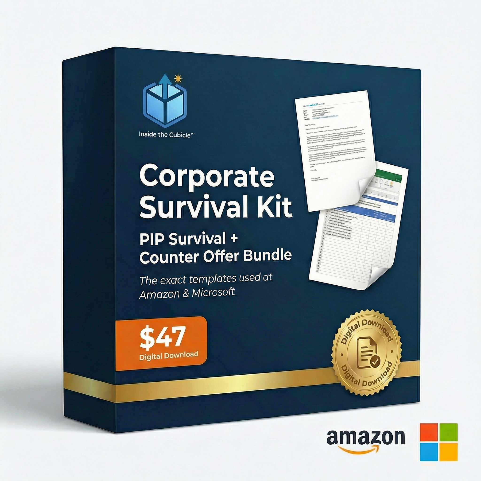 Corporate Survival Kit bundle mockup - PIP email template and counter offer email template by career strategist Samantha Cook