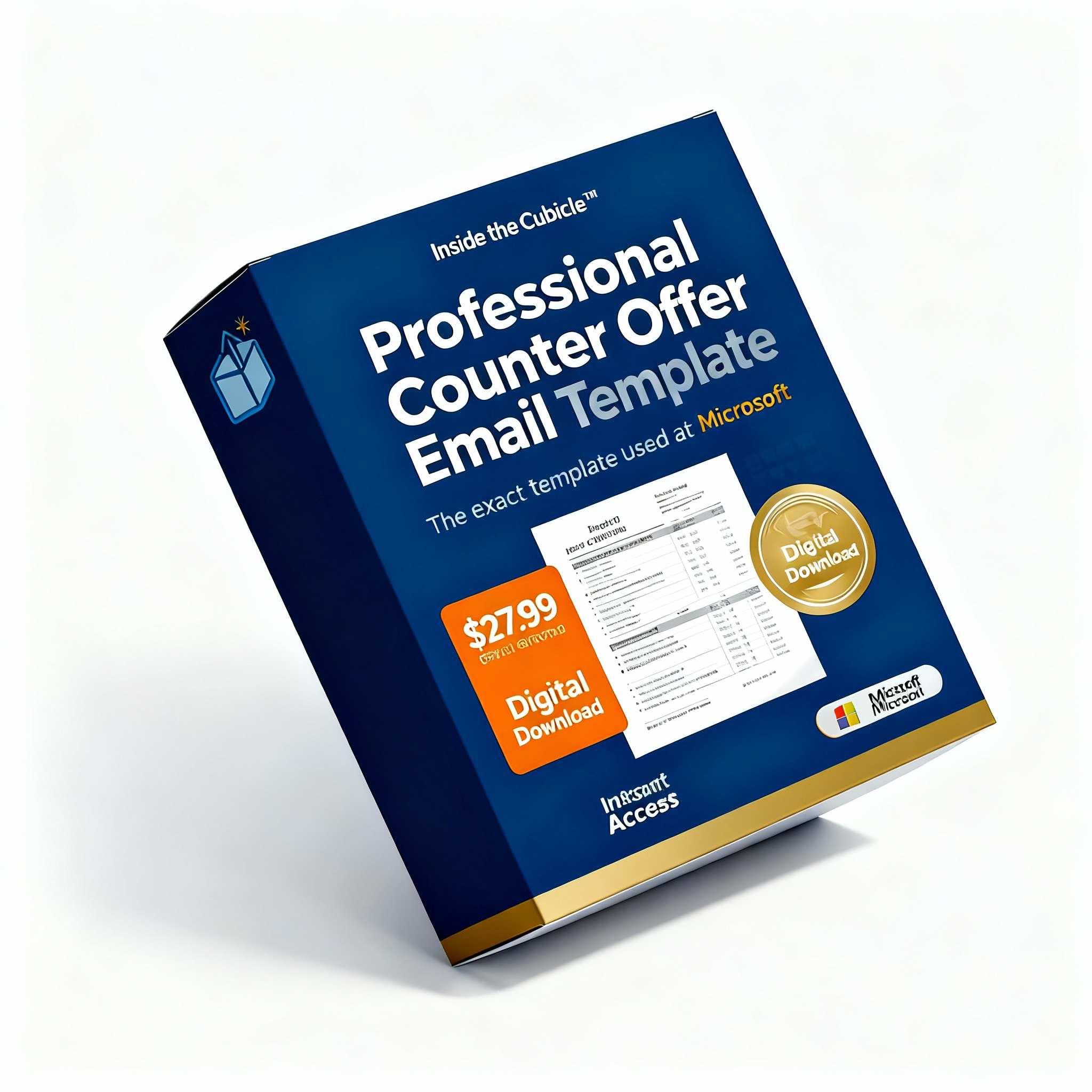 Counter Offer Email Template mockup - salary negotiation email used at Microsoft by career strategist Samantha Cook